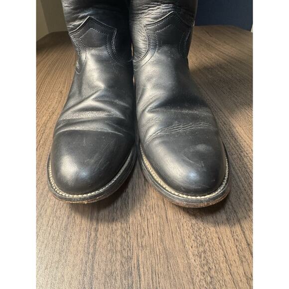 Black Justin Ropers Western Cowboy Boots - Picture 2 of 6